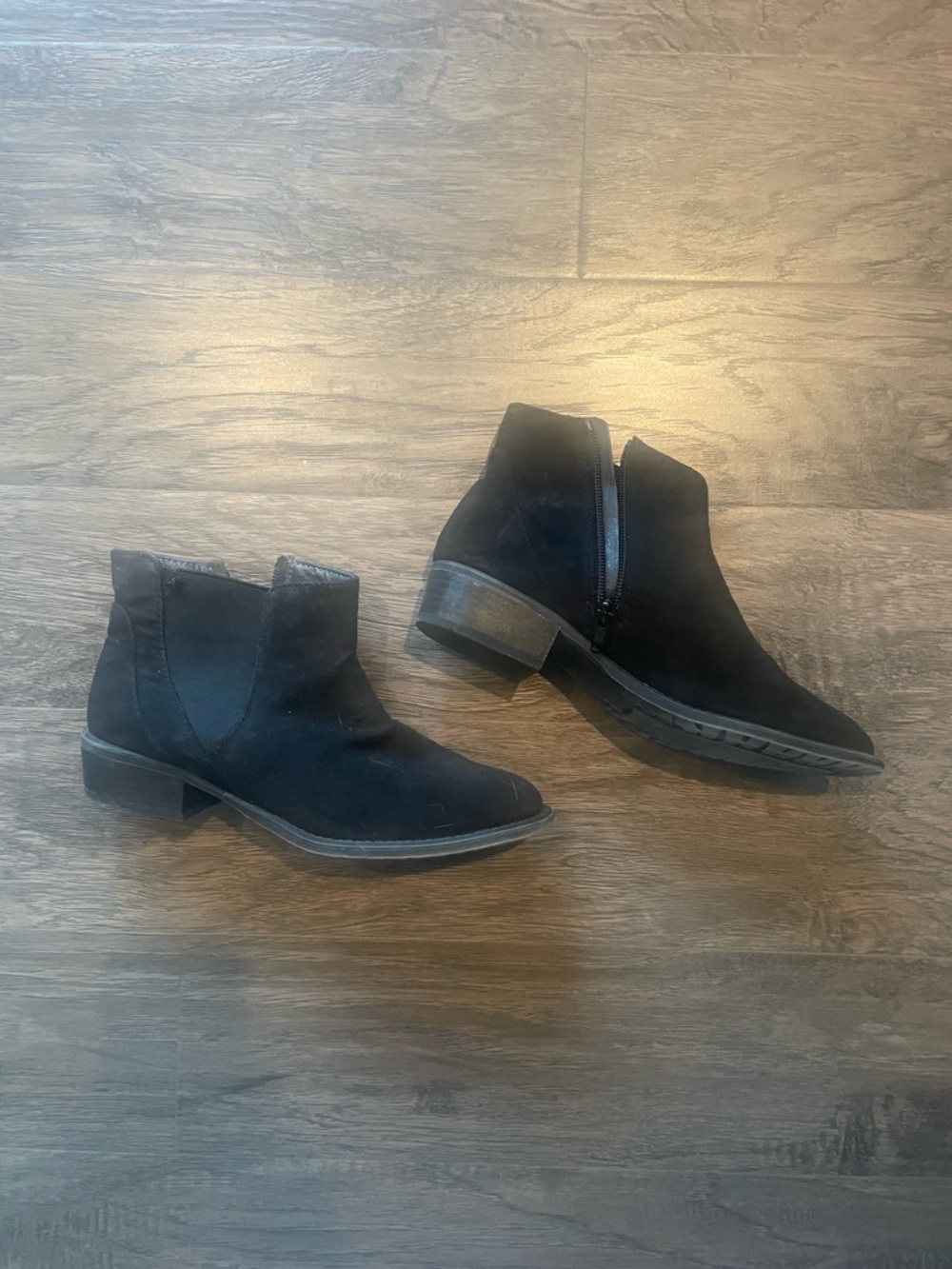 Classic Black Suede Women's Ankle Boots Size 6